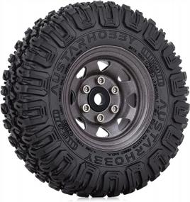 img 3 attached to Metal Wheel Rims And 1.55 Crawler Tires Set For RC Crawlers: Compatible With Axial AX90069, Tamiya CC01 LC70 D90 TF2, MST JIMNY - Grey