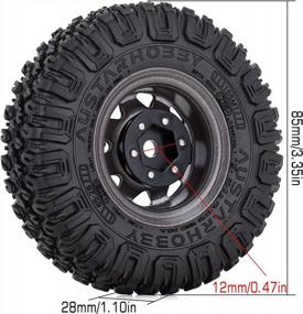 img 2 attached to Metal Wheel Rims And 1.55 Crawler Tires Set For RC Crawlers: Compatible With Axial AX90069, Tamiya CC01 LC70 D90 TF2, MST JIMNY - Grey