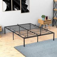 idealhouse full metal platform bed frame with sturdy steel bed slats,mattress foundation no box spring needed large storage space easy to assemble non-shaking and non-noise black, c80 logo