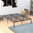 idealhouse full metal platform bed frame with sturdy steel bed slats,mattress foundation no box spring needed large storage space easy to assemble non-shaking and non-noise black, c80 logo