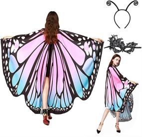 img 4 attached to Women'S Butterfly Shawl Cape - Perfect Costume Accessory For Nymphs, Pixies, And Fairies