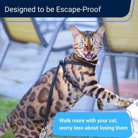 img 2 attached to 🐾 Premium Outdoor Bengal Cat Harness and Leash Set - Escape Proof, Choke Free, Lightweight Design for Safe and Enjoyable Cat Walking (M)