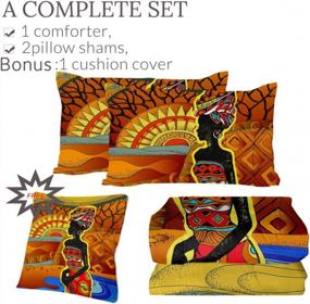 img 2 attached to Комплект постельного белья для женщин в африканском стиле с 3D-принтом - одеяло Sleepwish Afro Queen с двусторонним одеялом, наволочками и чехлом для подушки