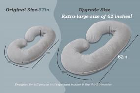 img 4 attached to Comfortable And Stylish Grey Jersey Full Body Pregnancy Pillow Cover For Expecting Mothers