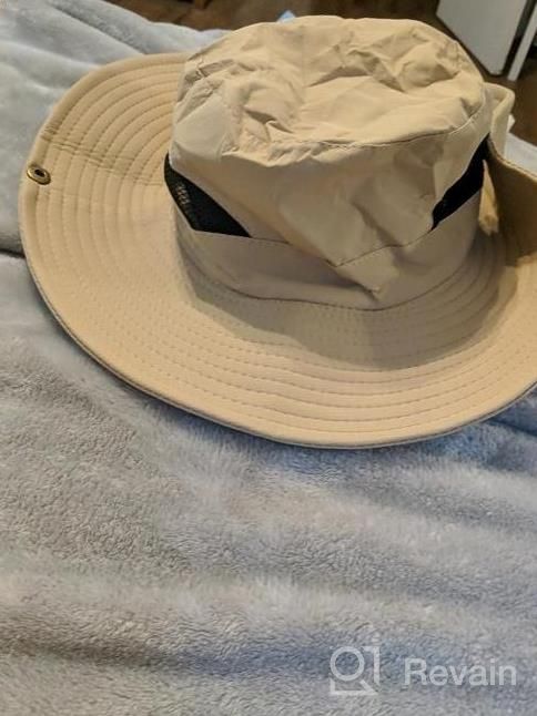 img 1 attached to Sun Hats For Men/Women, Wide Brim Bucket Hat Waterproof Breathable Packable Boonie Hat For Fishing UPF 50 UV Protection review by Cameron Rosa