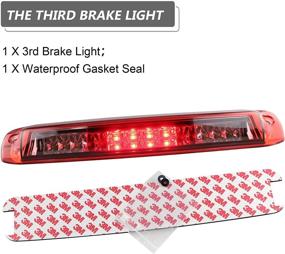 img 1 attached to 🚦 LED Third Brake Light for Chevrolet Silverado/GMC Sierra 1500 2500 3500/HD Classic - Rear Cargo Lamp Assembly, High Mount Stop Light (Red Lens)