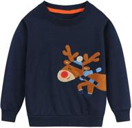 🦌 fedpop reindeer sweatshirt for boys | crewneck pullover | fashion hoodies & sweatshirts logo