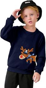 img 3 attached to 🦌 FEDPOP Reindeer Sweatshirt for Boys | Crewneck Pullover | Fashion Hoodies & Sweatshirts