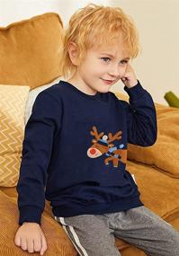 img 2 attached to 🦌 FEDPOP Reindeer Sweatshirt for Boys | Crewneck Pullover | Fashion Hoodies & Sweatshirts