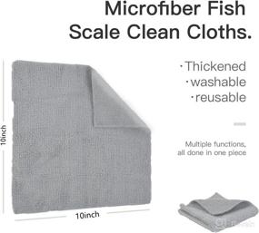 img 3 attached to LPOOR Microfiber Grey 20Pcs All Purpose Towels，Scratch