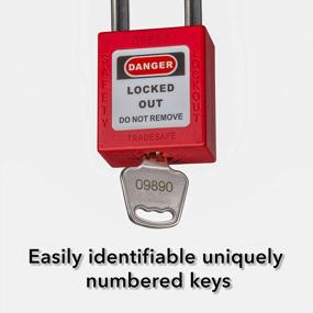 img 1 attached to Set Of 10 TRADESAFE Red Lockout Tagout Padlocks Keyed Differently, With 1 Key Per Lock For Optimal Safety And Security