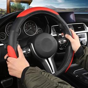 img 3 attached to Enhance your Driving Experience with Black Panther Car Steering Wheel Cover - Red, 15 inch Universal Anti-Slip Design
