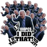 🤣 pack of 100 funny 'i did that biden' stickers - pointed to your left | reflective waterproof decals for car bumpers, gas pumps, motorcycle helmets, laptops, and windows | biden humor stickers логотип