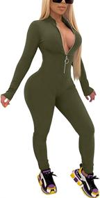 img 4 attached to XXTAXN Womens Bodycon Jumpsuit Rompers Women's Clothing via Jumpsuits, Rompers & Overalls