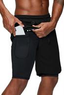 quick dry men's running shorts with phone pocket - pinkbomb 2 in 1 gym workout shorts логотип