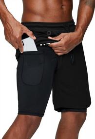 img 4 attached to Quick Dry Men'S Running Shorts With Phone Pocket - Pinkbomb 2 In 1 Gym Workout Shorts