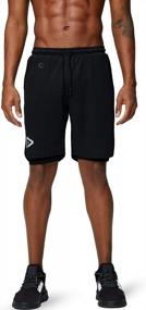 img 2 attached to Quick Dry Men'S Running Shorts With Phone Pocket - Pinkbomb 2 In 1 Gym Workout Shorts