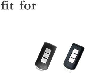 img 1 attached to 🔑 SEGADEN Metallic Paint Shell Cover for MITSUBISHI Smart Remote Key Fob - Compatible with 2 3 Button, ABS Hard Case Holder- SV0520 Black