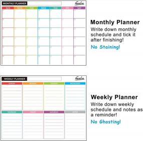 img 2 attached to Feela 4 Pack Dry Erase Magnetic White Board Calendar Kit 2022: Monthly & Weekly Planner For Wall/Refrigerator. Includes 8 Magnetic Erase Markers, 1 Eraser, And 10 Stickers For Schedule
