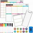 feela 4 pack dry erase magnetic white board calendar kit 2022: monthly & weekly planner for wall/refrigerator. includes 8 magnetic erase markers, 1 eraser, and 10 stickers for schedule logo