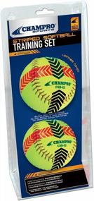 img 1 attached to Optic Yellow 12-Inch Champro Striped Softball Training Set For Enhanced Performance