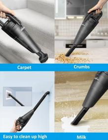 img 1 attached to Cordless Handheld Vacuum Cleaner For Home, Car And Pet Hair Cleaning - LIBERRWAY Portable And Lightweight, Rechargeable And Wet/Dry Capable With Stainless Steel Filter In Black
