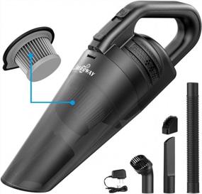img 4 attached to Cordless Handheld Vacuum Cleaner For Home, Car And Pet Hair Cleaning - LIBERRWAY Portable And Lightweight, Rechargeable And Wet/Dry Capable With Stainless Steel Filter In Black