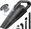 cordless handheld vacuum cleaner for home, car and pet hair cleaning - liberrway portable and lightweight, rechargeable and wet/dry capable with stainless steel filter in black logo