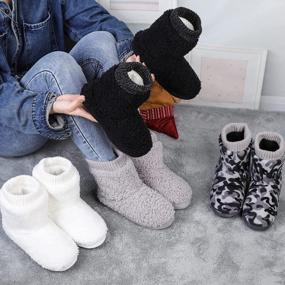 img 3 attached to Women'S Fleece Bootie Slippers Plush Lining Slip-On House Shoes Anti-Slip Sole Indoor/Outdoor Comfort Warm Fuzzy Ankle