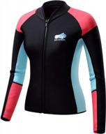 women's 1.5mm neoprene wetsuits jacket long sleeve top by lemorecn. логотип