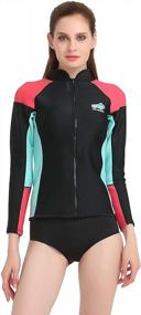 img 3 attached to Women'S 1.5Mm Neoprene Wetsuits Jacket Long Sleeve Top By Lemorecn.