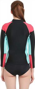 img 2 attached to Women'S 1.5Mm Neoprene Wetsuits Jacket Long Sleeve Top By Lemorecn.