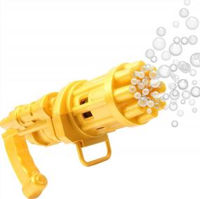 img 2 attached to EZthings Heavy Duty Bubble Machine Gun For Party, School, Camp, And Great Fun Gift List (Gold)