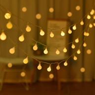 warm white globe string lights - 16.4ft 50-led battery operated, 8 modes for indoor/outdoor decorations logo