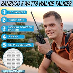 img 3 attached to 3 Pack 5 Watt UHF Two Way Radios For Adults - Long Range Rechargeable Walkie Talkies With 2000MAh, User Name Editing Feature - SANZUCO Business Radio