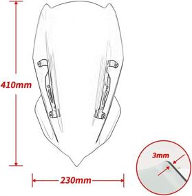 img 3 attached to 🏍️ Лорабэбер Мотоцикл ПК-воздухопроницаемый ветровой экран для защиты от ветра, совместимый с Kawasaki Z400 Z250 2019-2022. Ветровое стекло Z-400 Z-250 (светло-серый).