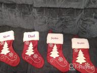 img 1 attached to Personalized Christmas Stockings 22" Custom Embroidered Name Burlap Fireplace Red Rustic Farmhouse Hanging Ornament Family Decorations Xmas Gift 2022 Holiday - 1 Pack review by Danielle Lopez