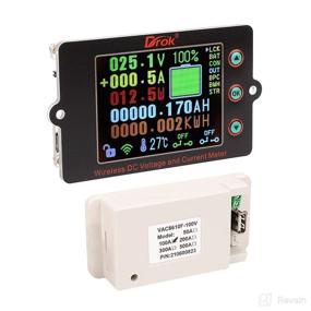 img 4 attached to ⚡️ DROK Wireless Charge-Discharge Multi Meter: 0-100V 100A DC Coulometer Voltmeter, Battery Monitor with LCD Screen - Ideal for RVs Golf Carts