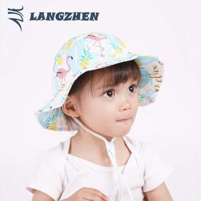 img 3 attached to Оставайтесь в безопасности с пляжной шляпой LANGZHEN UPF для малышей и детей - регулируемая с широкими полями и ремешком на подбородке!