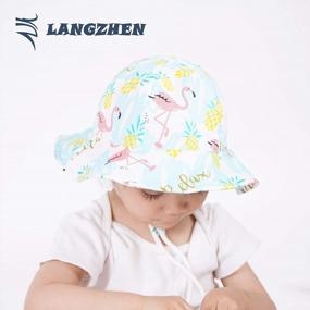 img 2 attached to Оставайтесь в безопасности с пляжной шляпой LANGZHEN UPF для малышей и детей - регулируемая с широкими полями и ремешком на подбородке!