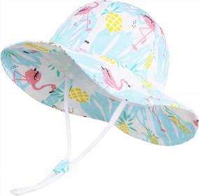 img 4 attached to Оставайтесь в безопасности с пляжной шляпой LANGZHEN UPF для малышей и детей - регулируемая с широкими полями и ремешком на подбородке!