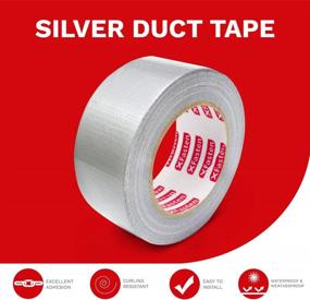 img 1 attached to High Tensile Strength Duct Tape Silver, 5.8mils, 2 Inches x 50 Yards - All-Weather Duct Repair Tape for Commercial Use, Heavy-Duty Repair, Packing with Temperature and Shear Stress Resistance - XFasten