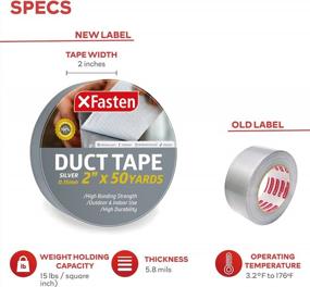 img 3 attached to High Tensile Strength Duct Tape Silver, 5.8mils, 2 Inches x 50 Yards - All-Weather Duct Repair Tape for Commercial Use, Heavy-Duty Repair, Packing with Temperature and Shear Stress Resistance - XFasten