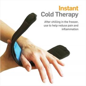 img 3 attached to NatraCure Cold Therapy Wrap (Regular) With 14" Strap - Small Reusable Gel Ice Pack Support Compress For Injuries And Pain Relief, Hand, Arch Of Foot, Wrist, Elbow, Arthritis, Neuropathy - FBA715 CAT