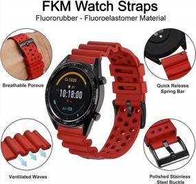 img 1 attached to 18Mm-24Mm WOCCI FKM Ventilated Rubber Watch Bands: Durable Fluororubber Straps For Diving Watches, Quick Release & Stainless Steel Buckle