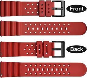 img 2 attached to 18Mm-24Mm WOCCI FKM Ventilated Rubber Watch Bands: Durable Fluororubber Straps For Diving Watches, Quick Release & Stainless Steel Buckle