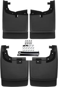 img 4 attached to 🚚 Premium Replacement Splash Guard Mud Flaps for Ford F-250 F-350 F-450 F-550 Super Duty 2017-2018 (No Factory Fender Flares)