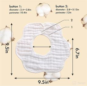 img 2 attached to 👶 8-Layer Organic Cotton Muslin Baby Bibs: Ultimate Drool & Teething Protection for Unisex Boys and Girls, Adjustable Lap-Shoulder Cloths Scarf Bibs