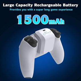 img 3 attached to High-Capacity Wireless Charging Battery Pack For PS5 Dualsense Controller - BEJOY 1500MAh Rechargeable Replacement With Fast Charging & USB Cable