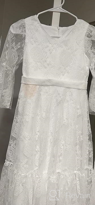 img 1 attached to Fancy Long Sleeve Girls' First Communion Dresses: Sizes 1-12 Years by Sittingley review by Hailey Rodriguez